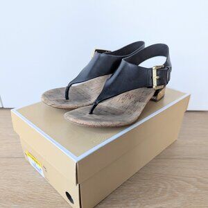 Michael Kors London Thong Cork Sandals – Black/Gold, Women's 6